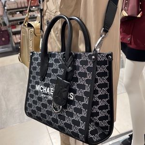 Michael Kors Mirella Small Shopper Top Zip Crossbody Bag Logo MK
Black Multi